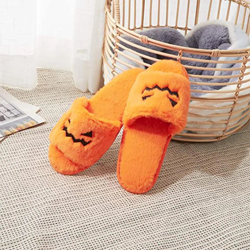 Halloween Women's Soft And Comfortable Plush Slippers - Bellarte Enchanté Halloween Women's Soft And Comfortable Plush Slippers